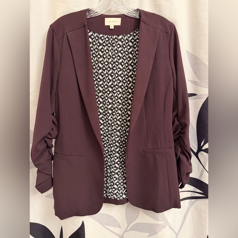 Skies Are Blue Maroon Blazer